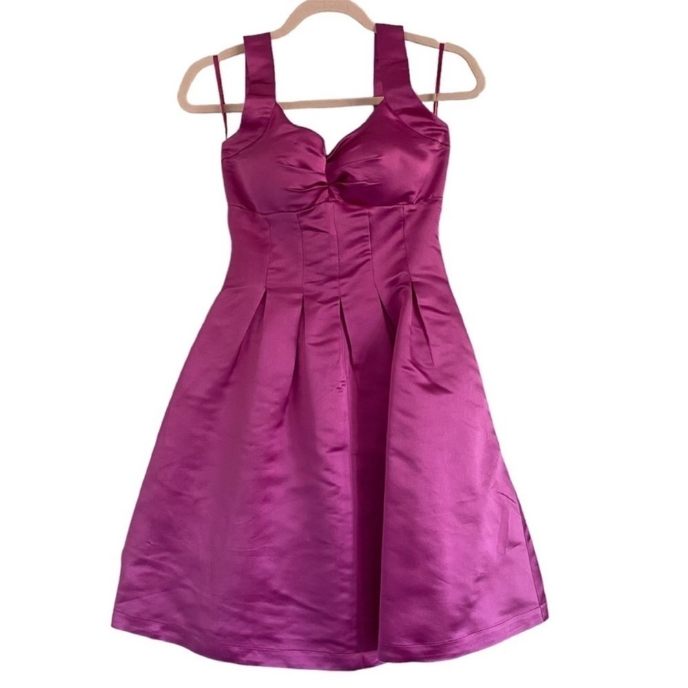 Moda International Pink 100% Silk Party Dress Halter Barbie Fit & Flare Size 2